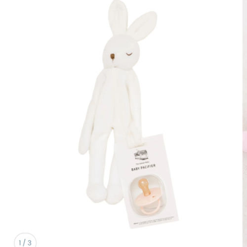 Bunny Lovey / Paci Holder - White