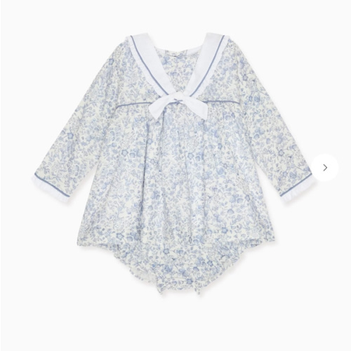 Dark Blue Floral Aranda Baby Girl Set | La Coqueta UK – La Coqueta Kids