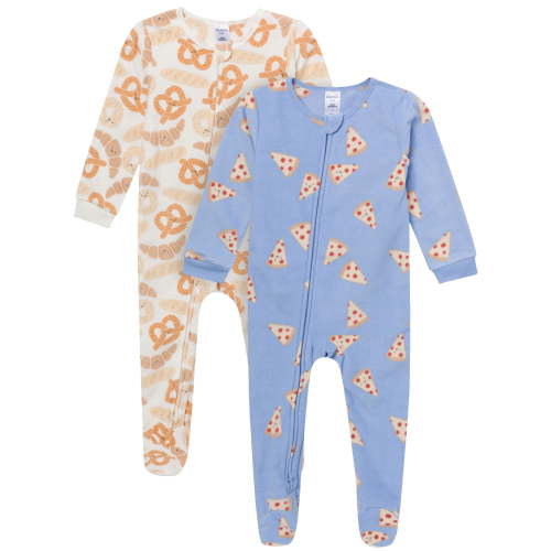 Gerber Baby and Toddler Neutral Microfleece 2-Way Zipper Blanket Sleeper Pajamas, 2-Pack, Sizes 0/3 Months - 5T