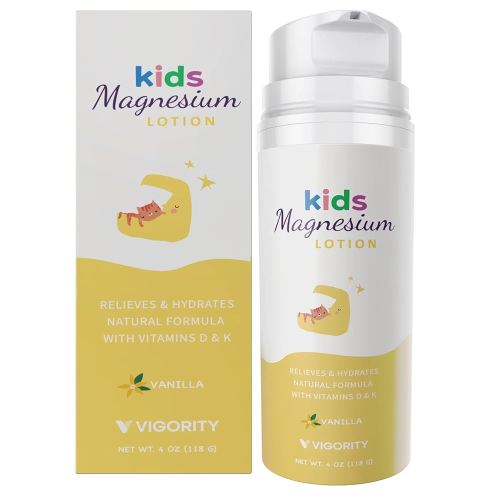 Magnesium Lotion for Kids & Babies Sleep - Bedtime Body Cream with Vanilla, Multi Vitamins & Botanical Extracts – Soothing Topical Magnesium for Relaxation, Calming & Soothing Relief