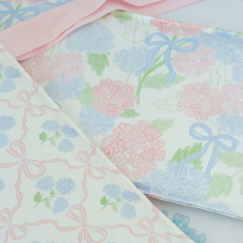 Crib Rail Cover | Hydrangea Bow + Ribbon Trellis