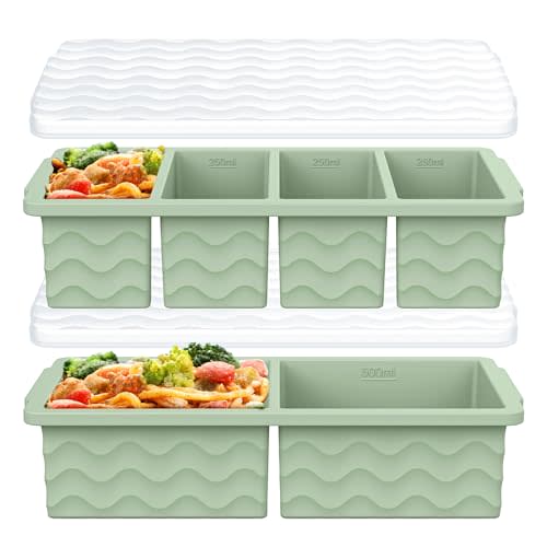 Silicone Freezer Molds for Soup with Lid, 1-Cup & 2-Cup