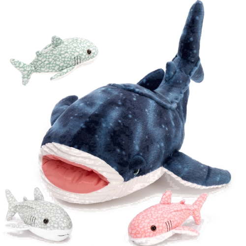 MaoGoLan 4pcs Whale Shark Stuffed Animals 21'' Big Whale Shark Plush Toy with 3 Plush Whale Sharks Inside