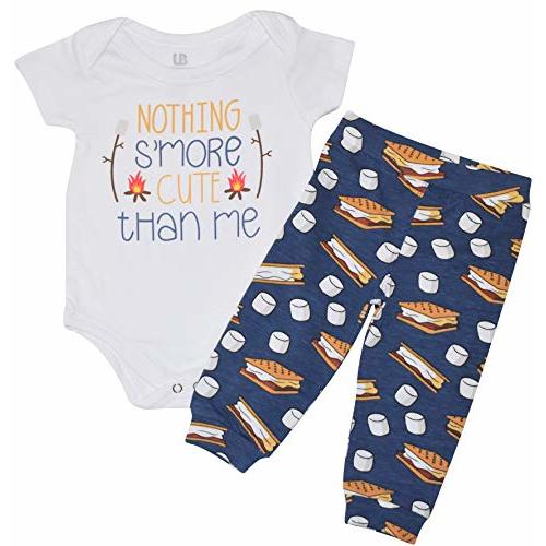 Baby Boys Girls 2pc Outfit Set Short Sleeve Bodysuit with Pants