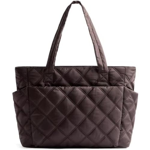 Uselike Tote Bag for Women, Lightweight Puffer Tote Work Bags with Compartments for Travel, Quilted Shoulder Bag with Zipper