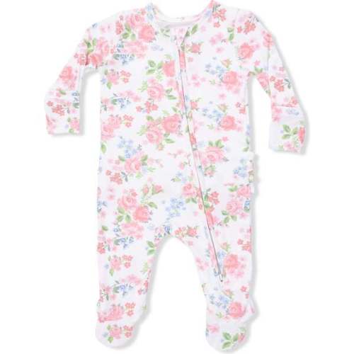 2 Way Ruffle Back Zipper Footie, Cute Little Roses - Angel Dear | Maisonette