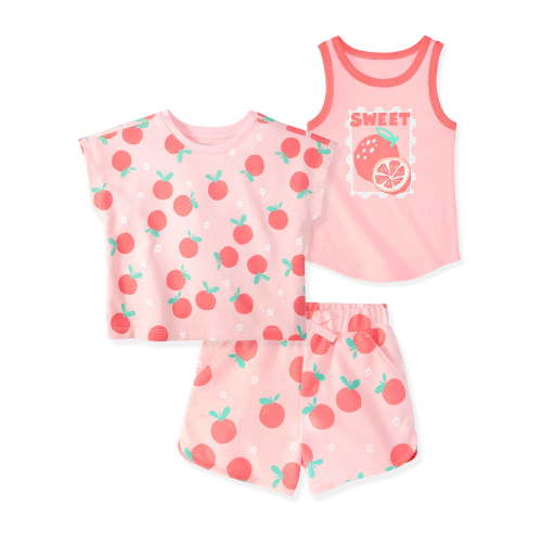Garanimals Baby & Toddler Girl Cotton Terry 3-Piece Set, Tank, Tee & Pull-On Shorts, 0M–6T