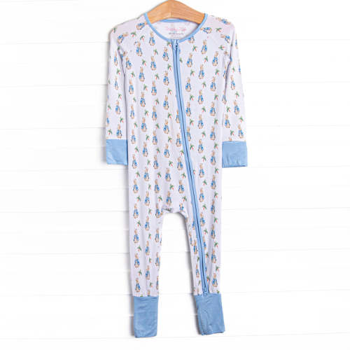 Bunny Tales Bamboo Zippy Pajama, Blue – Stitchy Fish