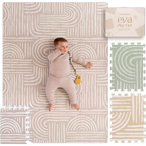 Baby Play Mat – Premium Foam Playmat for Babies & Toddlers, 67" x 48", Neutral Modern Look, Easy-Clean & Non-Toxic, Ideal for Tummy Time, Decor-Friendly Baby Floor Play Mat for Any Room. Co-Toddlery