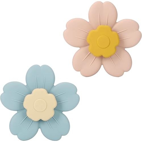 Socub Silicone Suction Cup Spinner Toy | Spinning Tops for Kids 1-3 | Toddler Sensory Bath Toys for Babies 12-18 Months | Airplane Car Travel Table Highchair & Window Toys (Ether/Blush)