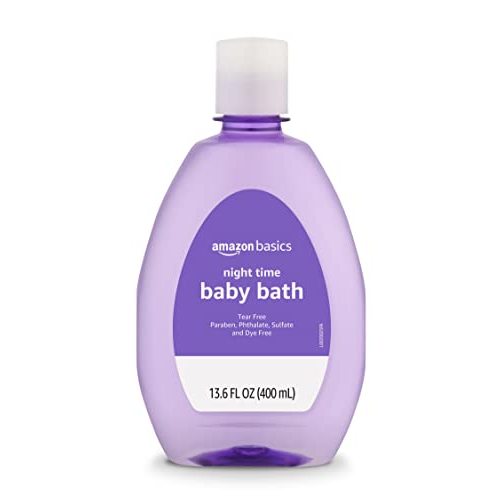 Amazon Basics Night-Time Baby Bath, Lightly Scented, 13.6 Fl Oz (Pack of 1) (Previously Solimo)