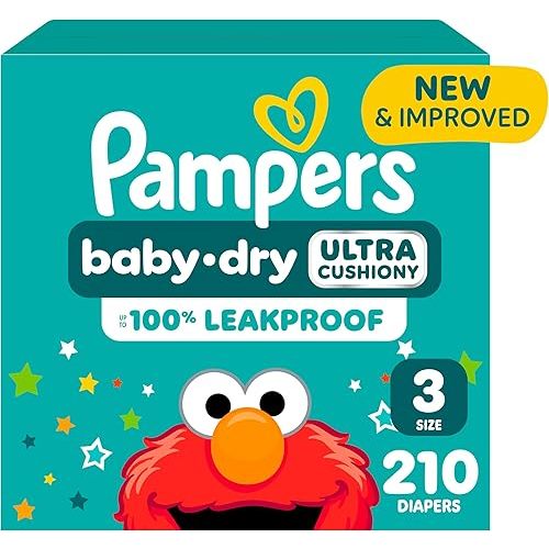 Pampers Diapers - Baby Dry - Size 3, 210 Count, Absorbent Disposable Infant Diaper (Packaging May Vary)