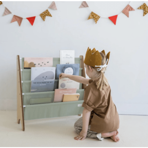 3 Sprouts Recycled Book Rack Solid Green