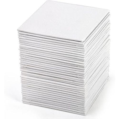Tosnail 36 Packs 4" x 4" Artist Painting Canvas Panels, White Blank Stretched Canvas, Canvas Board, Small Paint Canvases for Oil or Acrylic Painting Party