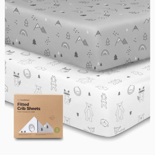 KeaBabies Soothe Fitted Crib Sheets - Woodland, 2