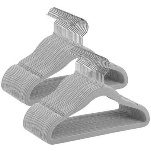 SONGMICS Baby Hangers 50 Pack, Kids Hangers for Closet, Swivel Hooks, Space-Saving Clothes Hangers, Velvet Hangers for Nursery, Non-Slip, Dove Gray