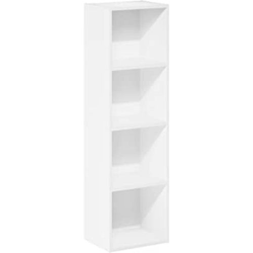 Furinno Luder Bookcase / Book / Storage, 4-Tier Cube,White