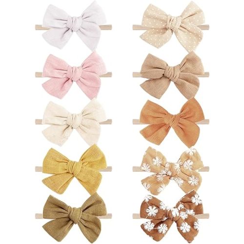 Baby Girl Headbands with Bows Soft Nylon Newborn Toddler Hairbands Handmade Baby Hair Accessories for Infant Girls Kids