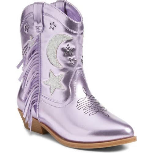Cosmo Fringe Metallic Western Boot, 12 M