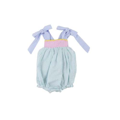 Seersucker Colorblock Girls Bubble