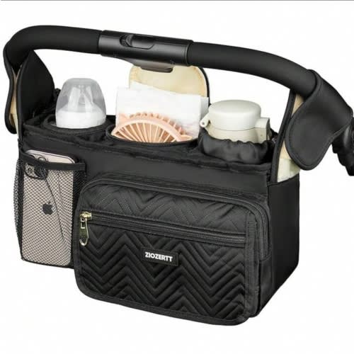 Universal Stroller Organizer With Insulated Cup Holder,Stroller Caddy Bag With Wet Wipes Pocket,Stroller Accessories Fits For Doona,Jogger,Britax,Mompush,BoB Strollers,Pink | SHEIN USA