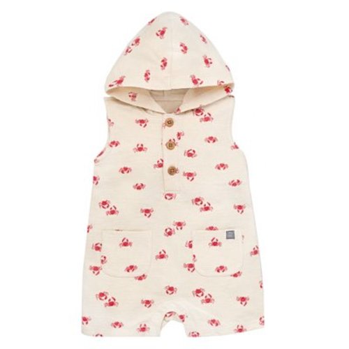 Modern Moments by Gerber Baby Boy Cotton Hooded Sleeveless Romper, Sizes 0/3 Months - 24 Months