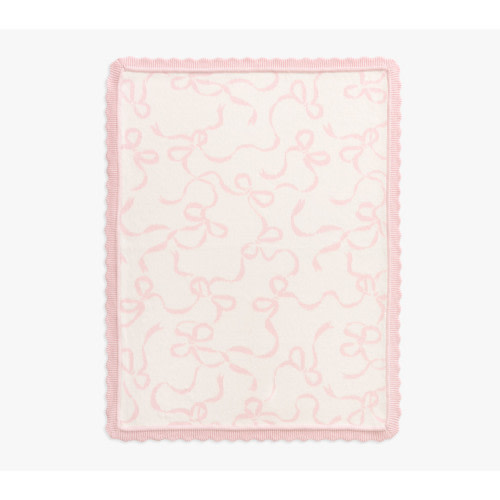 Personalized Bow Organic Knit Baby Blanket