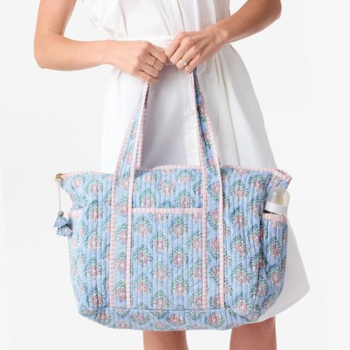 Block Print Diaper Bag With Initials