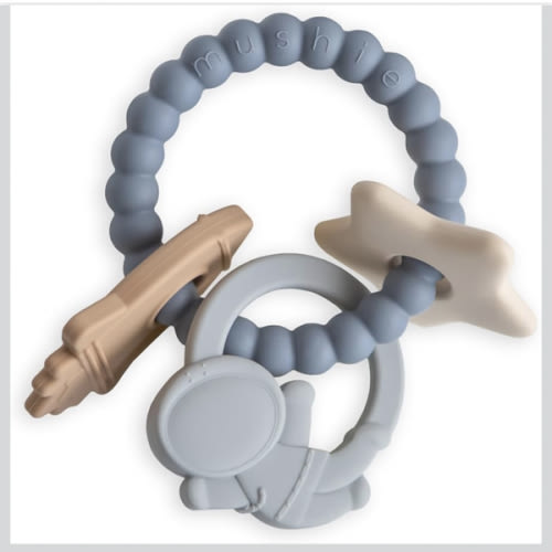 mushie Silicone Space Teething Ring Toy