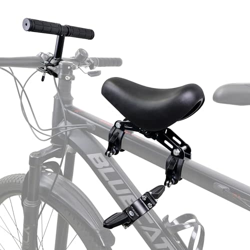 Front Mounted Bicycle Seats for Children, Kid Bike Seat Mountain with Handlebars Foot Pedals for Children 2~5 Years (Black) (Black)