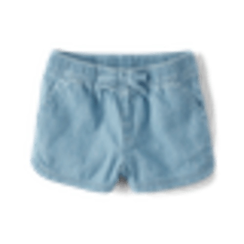 Baby And Toddler Girls Chambray Pull On Shorts - BLUE | The Children's Place 6-9M
