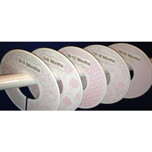 Baby Closet Dividers Organizers Shabby Elegance in Soft Pink CD412 - Baby Shower Girl Clothes Dividers