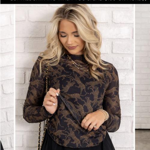 Never Change Your Spots Leopard Layering Long Sleeve Top