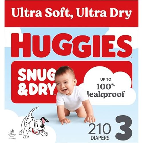 Huggies Snug & Dry Diapers Size 3, 210 Count