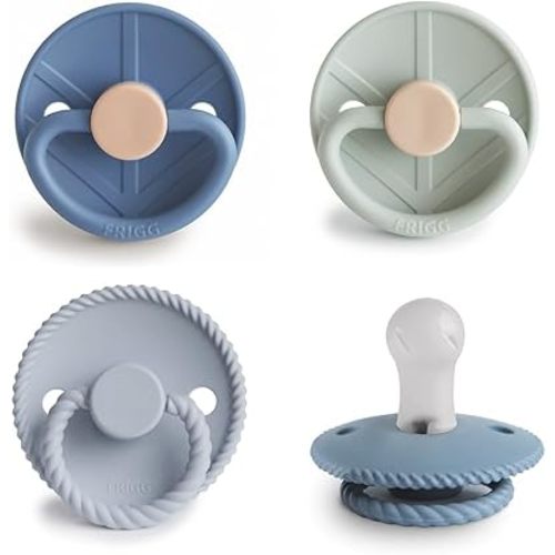 FRIGG SilkySoft Silicone Baby Pacifier 4-Pack Skyline Serenity | Made in Denmark | BPA-Free (0-6 Months)