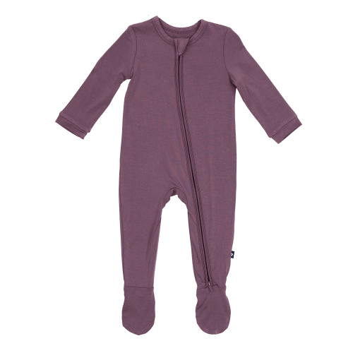 Larkspur Baby | Romper Pajamas | Zip Footie in Currant