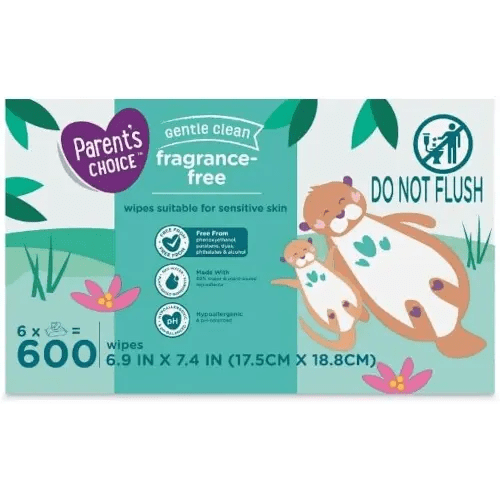 Parent's Choice Fragrance Free Baby Wipes, 600 ~ White ~ 1 Pack