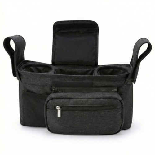 Alilang Stroller Organizer with Cup Holders and Zipper Pockets Adjustable Straps Large Storage Baby Stroller Bag - Black