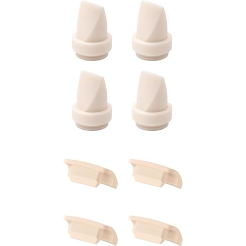 eufy Original Duckbill Valves and Spout Cap (4-Pack) for Wearable Breast Pump E10/S1/S1 Pro, Breast Pump Replacement Parts