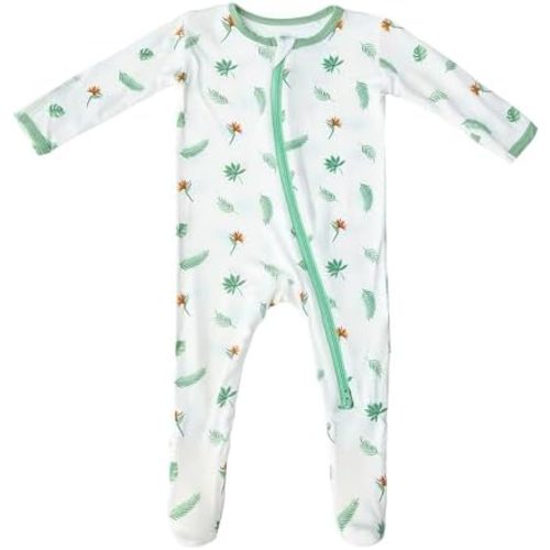 Bamboo Little Soft Baby Footie Pajamas, Baby Clothes, Newborn Sleepers, 95% Viscose and 5% Spandex, 0-24 Months