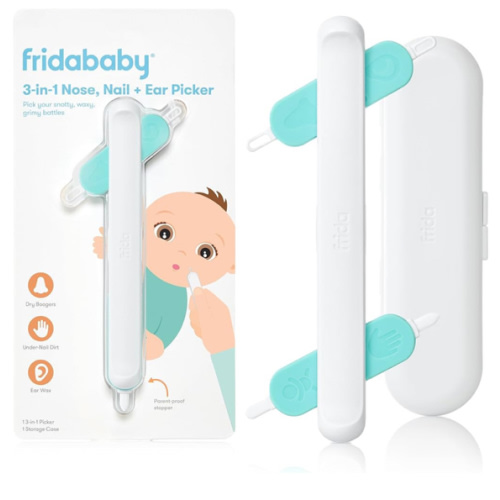 Frida Baby 3-in-1 Nose, Nail + Ear Picker by Frida Baby the Makers of NoseFrida the SnotSucker, Safely Clean Baby's Boogers, Ear Wax & More