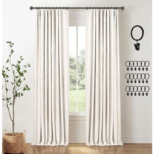 INOVADAY 100% Blackout Curtains for Bedroom Black Out Curtains 84 Inch Long