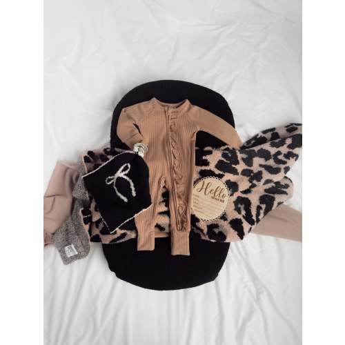 Tan Pointelle Ribbed| Romper