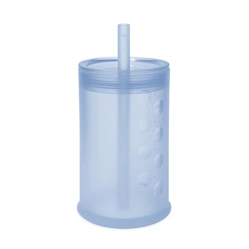 Olababy Silicone Straw Cup for Toddlers 1-3, Unbreakable, Blueberry 9oz | For 12mo to 2yr+. BPA/PVC/Lead-Free. For Juice, Milk & Smoothies. See-Through, Leak-Resistant, Freezer & Microwave Safe.