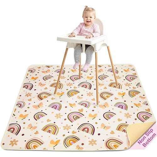 Basumee Splat Mat for Under High Chair, Waterproof & Mess-Proof Floor Mat