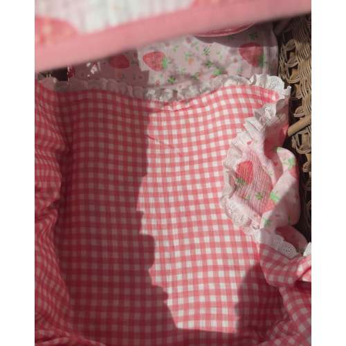 Reversible Organic Muslin Waterproof Changing Mat - Strawberry Garden