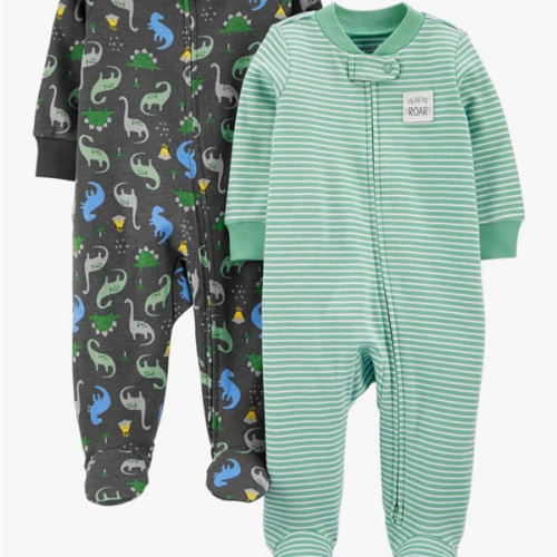 Simple Joys by Carter's baby-boys 2-way Zip Thermal Footed Sleep and Play, Pack of 2