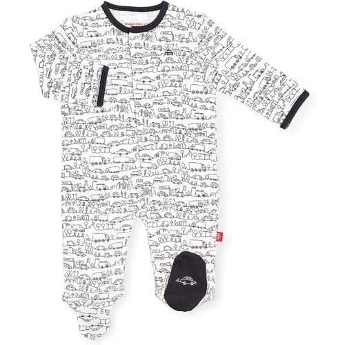 Magnetic Me 100% Organic Cotton Magnetic Baby Footie Pajamas | Super Soft Cotton Fabric | Available in PRE - 24M