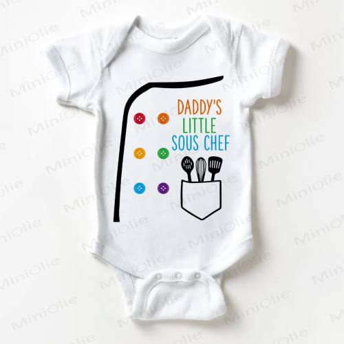 DADDY'S LITTLE SOUS CHEF Baby White Bodysuit