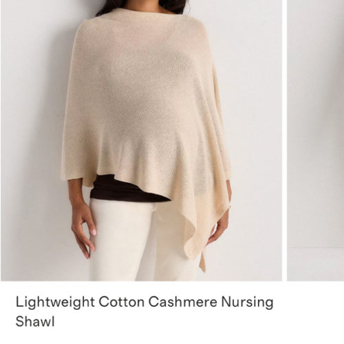 Lightweight Cotton Cashmere Nursing Shawl in Heather Oatmeal